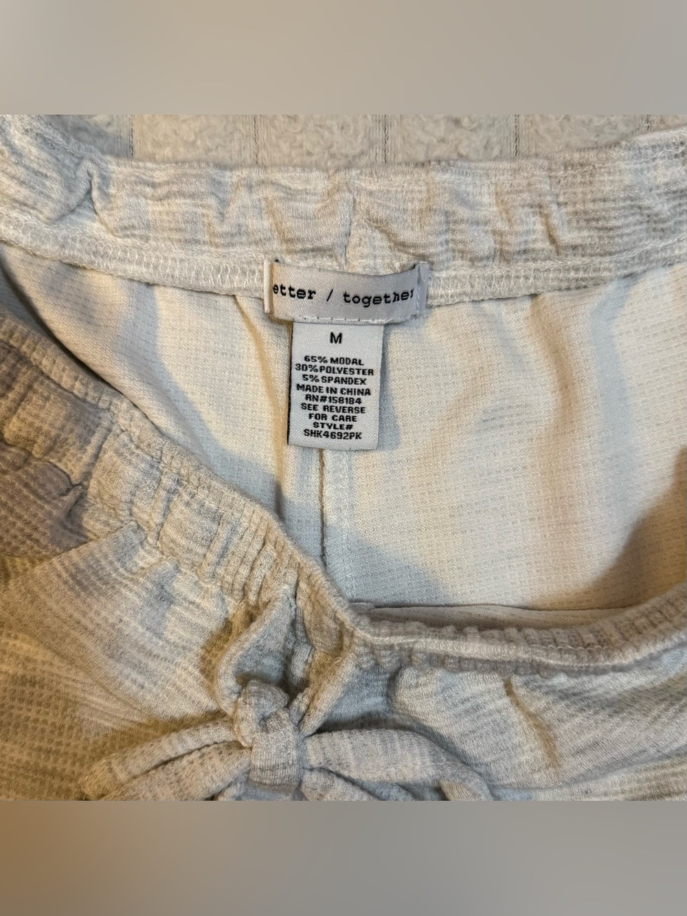 Better Together Women's Grey Marl Jersey Lounge Shorts with Drawstring Waist M - Picture 3 of 3